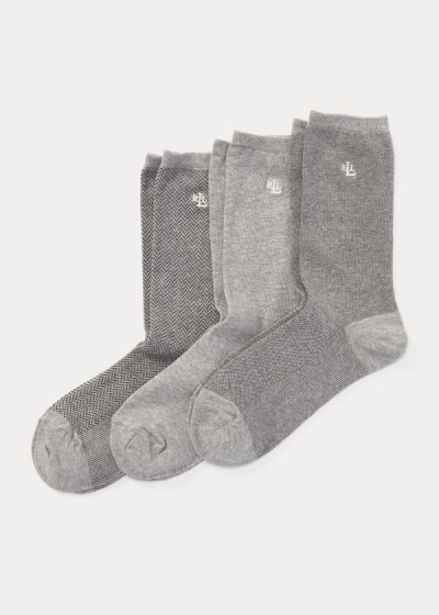 Women's Ralph Lauren Stretch Cotton 3-Pack Socks | 928036LWO